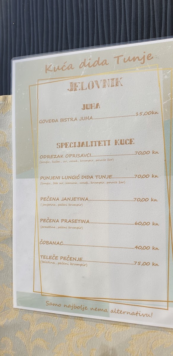 Kuća Dida Tunje Menu - Image 2