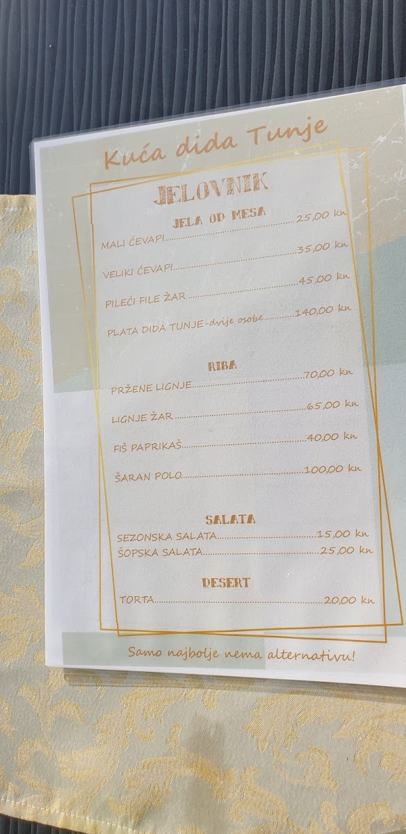 Kuća Dida Tunje Menu - Image 3